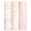 Aden + Anais Swaddles macios e sedosos metálicos 3 unidades, bétula de prímula