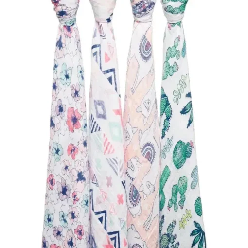 Aden + Anais Trail Blooms 47 Conjunto de Swaddle Clássico, Pacote com 4