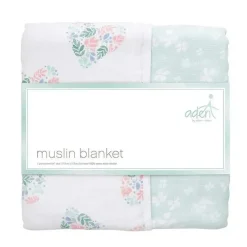 Aden by Aden - Manta de musselina, coração floral de rosa briar