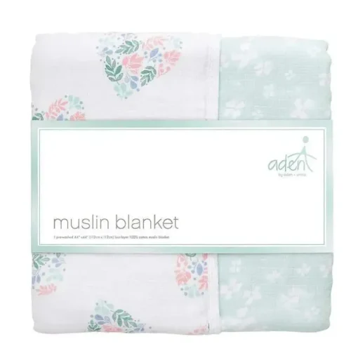 Aden by Aden - Manta de musselina, coração floral de rosa briar