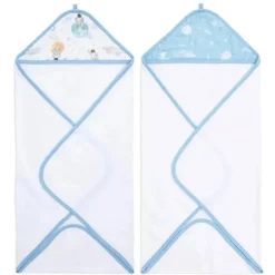 Aden+Anais - Toalha de Banho com Capuz 2Pk para Bebês, Exploradores do Espaço