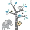 Adesivos de parede, árvores e animais divertidos da selva Originals para dormir