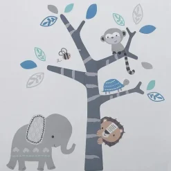 Adesivos de parede, árvores e animais divertidos da selva Originals para dormir