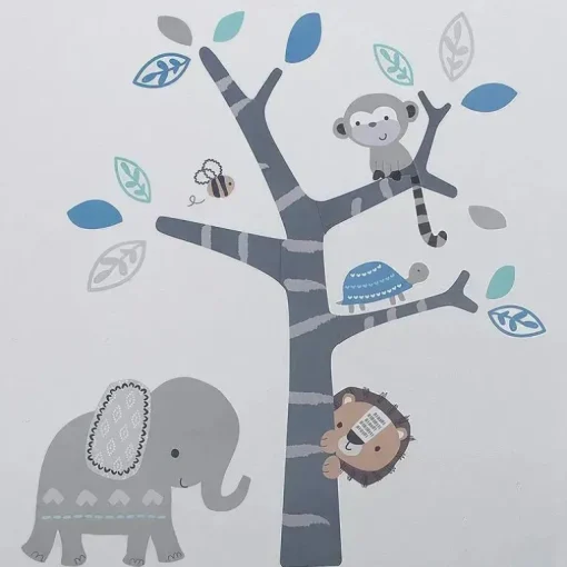 Adesivos de parede, árvores e animais divertidos da selva Originals para dormir