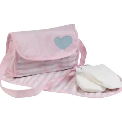 Adora - Bolsa de fraldas para boneca, inclui trocador e 2 fraldas de boneca, rosa pastel clássico