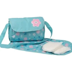 Adora - Bolsa de fraldas para boneca, inclui trocador e 2 fraldas de boneca, Blue Flower Power
