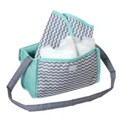 Adora - Bolsa de fraldas para boneca, inclui trocador e 2 fraldas para boneca, estampa em zigue-zague
