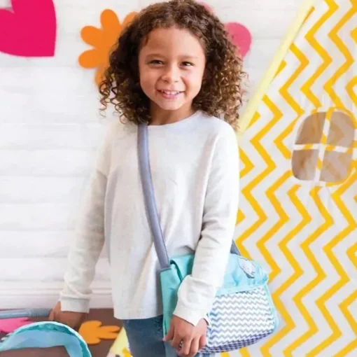 Adora - Bolsa de fraldas para boneca, inclui trocador e 2 fraldas para boneca, estampa em zigue-zague