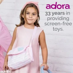 Adora - Bolsa de fraldas para boneca, inclui trocador e 2 fraldas de boneca, rosa pastel clássico