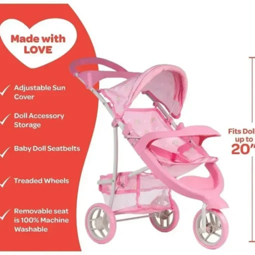 Adora - Carrinho de boneca Snack N Go com sombra, Rainbow Rose