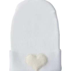 Adora Baby Gifts - Chapéu de hospital para recém-nascidos, coração de marfim felpudo