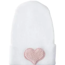 Adora Baby Gifts - Chapéu de hospital para recém-nascidos, coração blush felpudo
