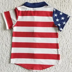 Aier - Camisas listradas com estrela para bebês meninos 4 de julho
