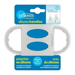 Alças estreitas para mamadeira 100% silicone da Dr. Brown, cinza