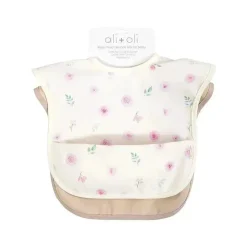 Ali + Oli - Babador 2Pk para bebê manga curta, flores areia
