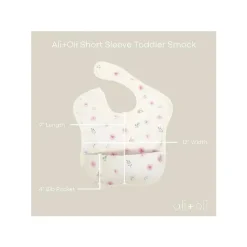 Ali + Oli - Babador 2Pk para bebê manga curta, flores areia