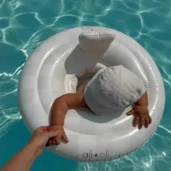 Ali + Oli - Boia de piscina com anel para assento de natação para bebês (Checkers)
