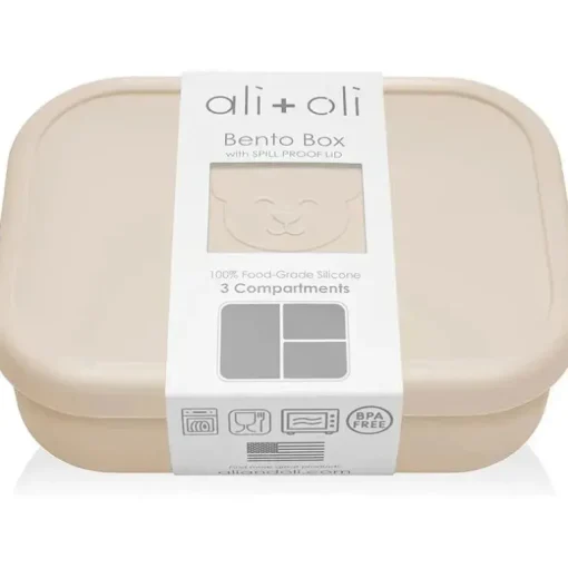 Ali + Oli - Caixa Bento de Silicone à Prova de Vazamento, Coco