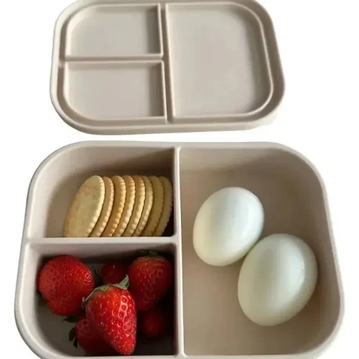 Ali + Oli - Caixa Bento de Silicone à Prova de Vazamento, Coco
