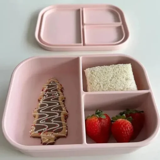 Ali + Oli - Caixa Bento de Silicone à Prova de Vazamento, Blush