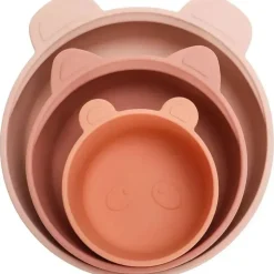 Ali + Oli - conjunto de tigela de lanche empilhável 3Pk, blush terracota