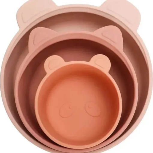 Ali + Oli - conjunto de tigela de lanche empilhável 3Pk, blush terracota