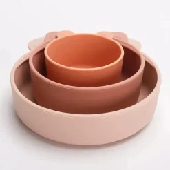 Ali + Oli - conjunto de tigela de lanche empilhável 3Pk, blush terracota