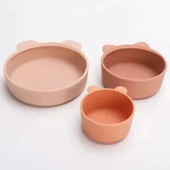 Ali + Oli - conjunto de tigela de lanche empilhável 3Pk, blush terracota