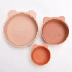 Ali + Oli - conjunto de tigela de lanche empilhável 3Pk, blush terracota