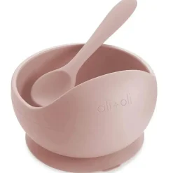 Ali + Oli - conjunto de ventosa e colher de silicone, blush