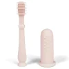Ali + Oli - Conjunto oral de escova de dentes e limpador de língua para bebês, blush