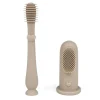 Ali + Oli - Conjunto oral de escova de dentes e limpador de língua para bebês, areia