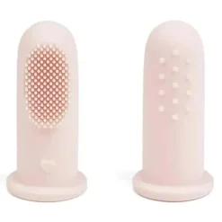 Ali + Oli - Conjunto oral de escova de dentes e limpador de língua para bebês, blush