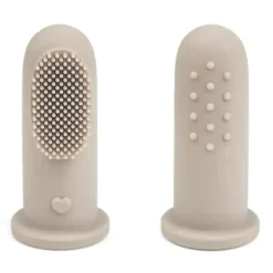 Ali + Oli - Conjunto oral de escova de dentes e limpador de língua para bebês, areia