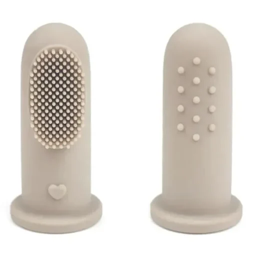 Ali + Oli - Conjunto oral de escova de dentes e limpador de língua para bebês, areia