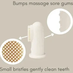 Ali + Oli - conjunto oral para escova de dente e limpador de língua para bebês, marfim