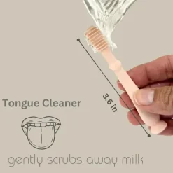 Ali + Oli - conjunto oral para escova de dente e limpador de língua para bebês, marfim