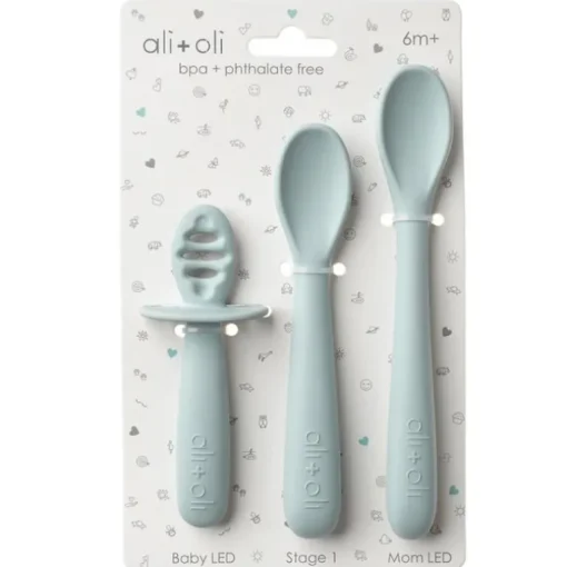 Ali + Oli - (3-Pc) Multi Stage Spoon Set For Baby, Blue