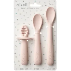 Ali + Oli - (3-Pc) Multi Stage Spoon Set For Baby, Blush