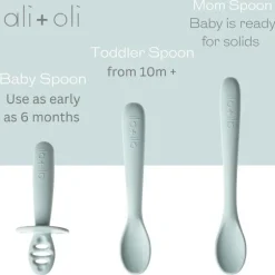 Ali + Oli - (3-Pc) Multi Stage Spoon Set For Baby, Blue
