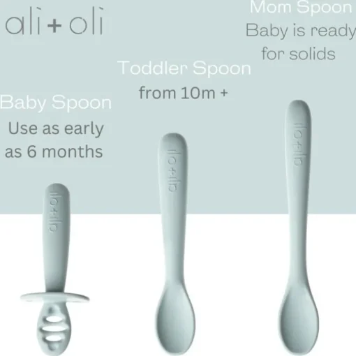 Ali + Oli - (3-Pc) Multi Stage Spoon Set For Baby, Blue