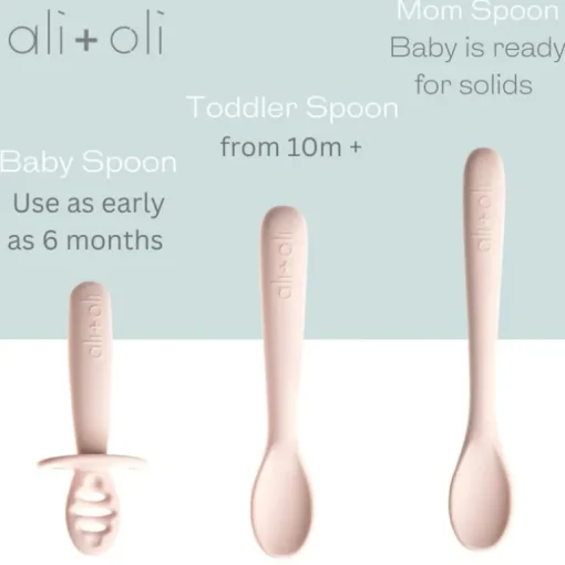 Ali + Oli - (3-Pc) Multi Stage Spoon Set For Baby, Blush