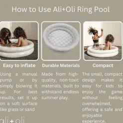 Ali + Oli - Piscina inflável para crianças pequenas Two Rings 35 pol (Checkers)