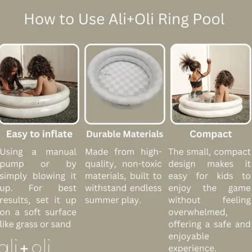 Ali + Oli - Piscina inflável para crianças pequenas Two Rings 35 pol (Checkers)