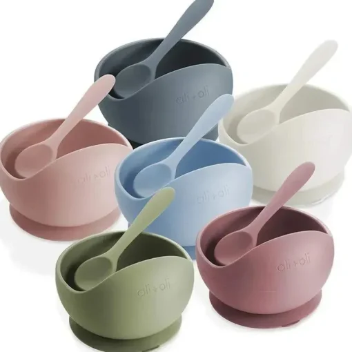 Ali + Oli Suction Bowl &amp; Colher (Blush)