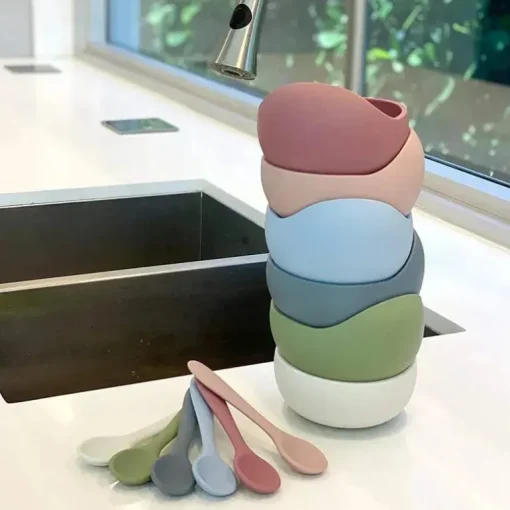Ali + Oli Suction Bowl &amp; Colher (Blush)