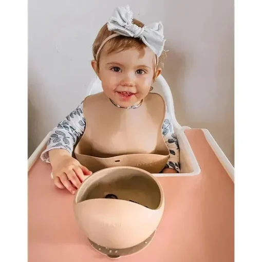 Ali + Tigela e Colher de Sucção Oli (Taupe)