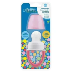 Alimentador de silicone Dr. Brown's Fresh Firsts, rosa, 1 pacote