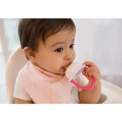 Alimentador de silicone Dr. Brown's Fresh Firsts, rosa, 1 pacote