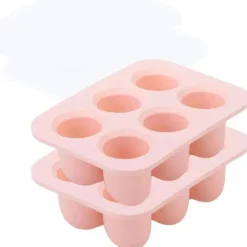 Ali+Oli - Bandejas para freezer de leite materno, silicone de qualidade alimentar sem BPA, pacote com 2, rosa claro